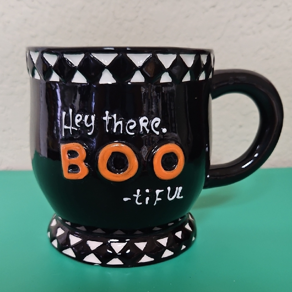 "HEY THERE BOO-TIFUL" HALLOWEEN CERAMIC MUG